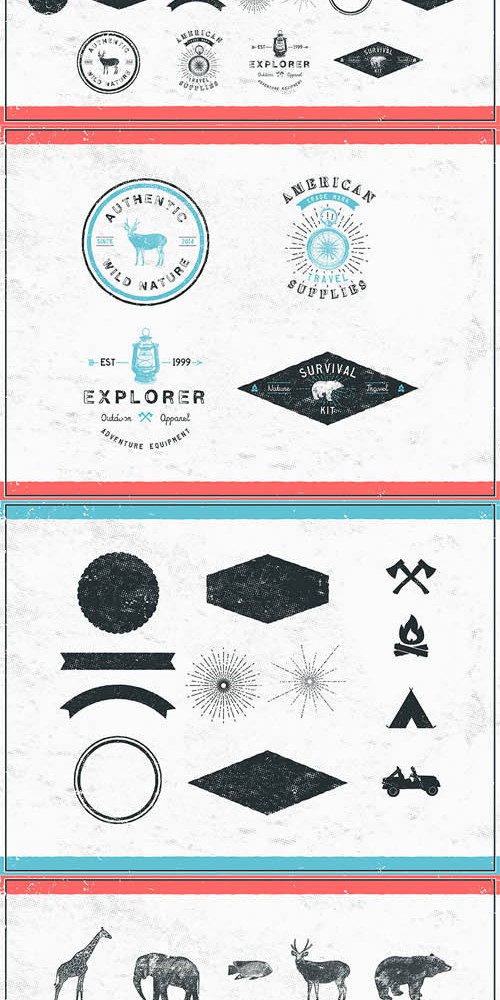 Vintage Vector Adventure Shapes and Logos