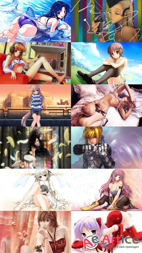 Anime Wallpapers Set JPG Files
