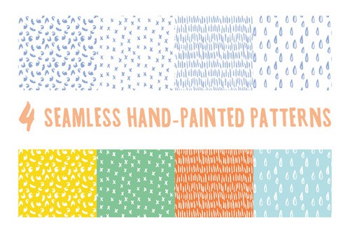Hand Painted Seamless Vector Patterns
