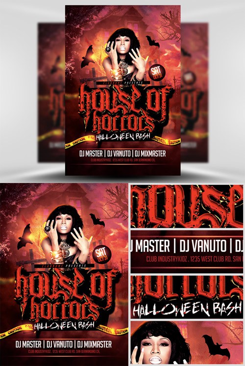 House of Horrors Halloween Flyer Template