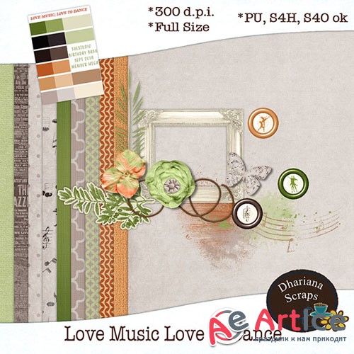 Scrap - LOve Music Love to Dance JPG and PNG