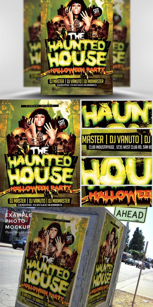 Haunted House Halloween Flyer Template