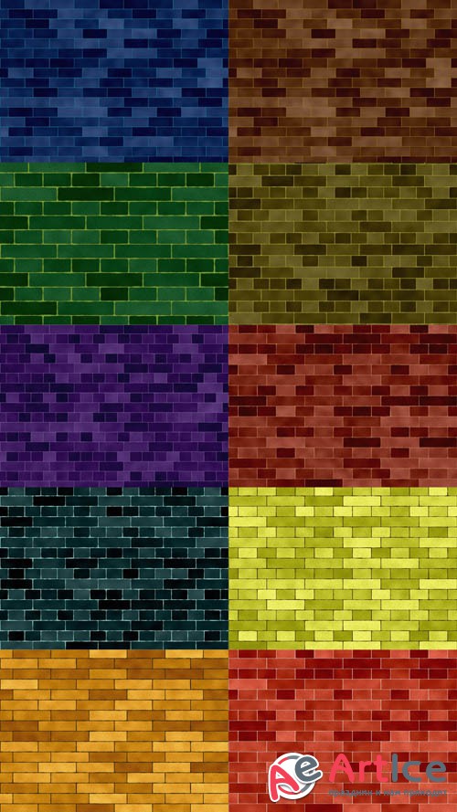 Multicolored Brick Wall Textures