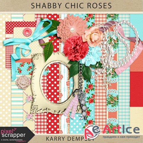 Scrap - Shabby Chic Roses PNG and JPG