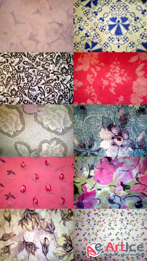 Retro Floral Textures Pack 2 JPG Files