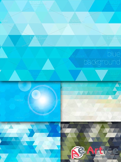 CreativeMarket - Geometric abstract backgrounds 10042