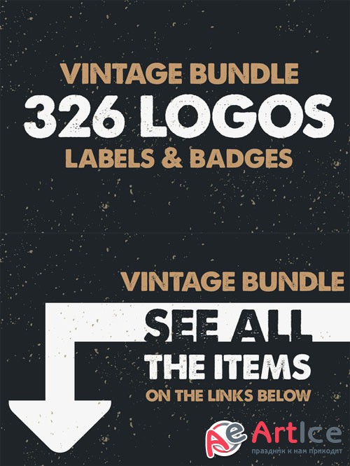 CreativeMarket - MEGA BUNDLE 326 Vintage Logos Badges 70379
