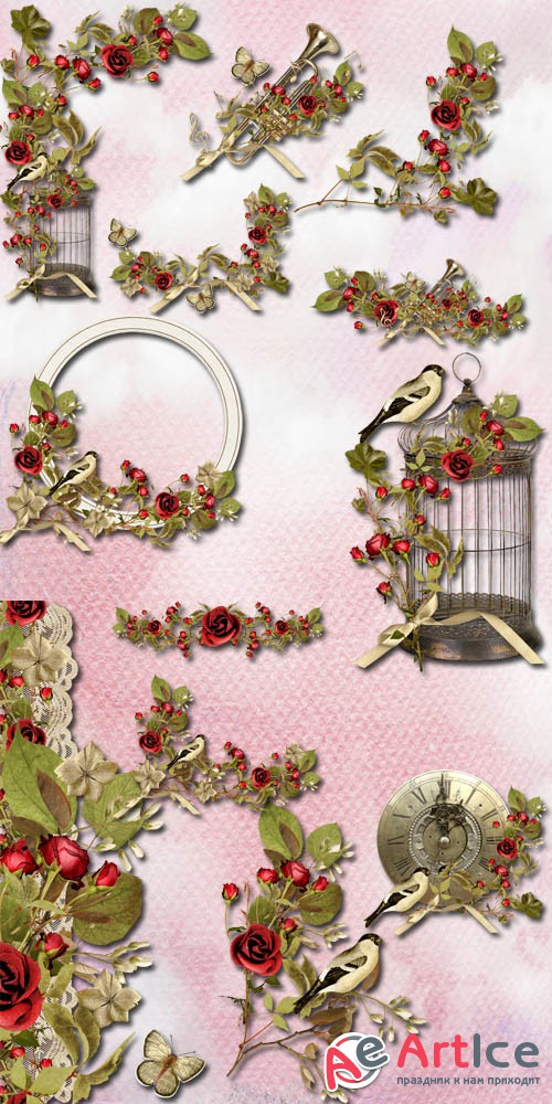 Wreath of Roses PNG Files