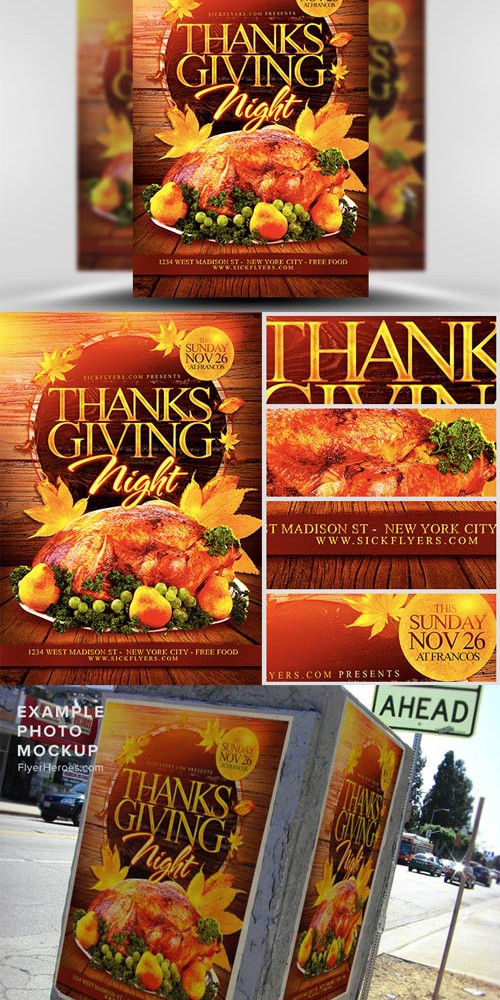 Thanksgiving Night Flyer Template