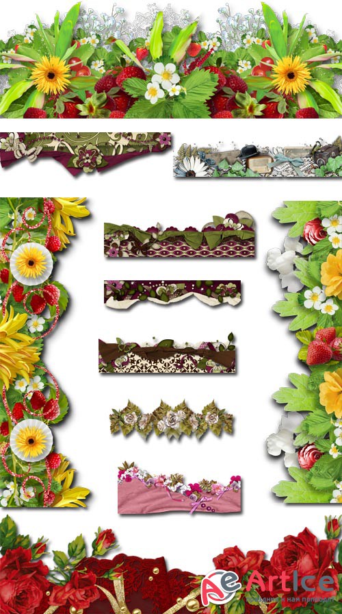 Floral Borders PNG Files