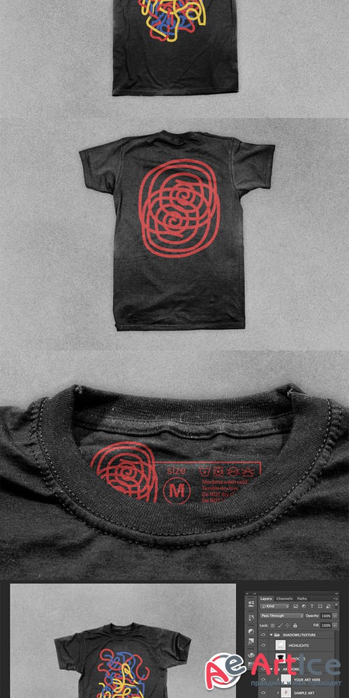 Creativemarket - Realistic Black T-shirt Mock Up 89662