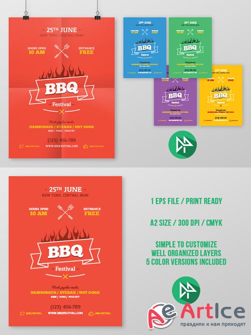 Creativemarket - BBQ party poster template 49849