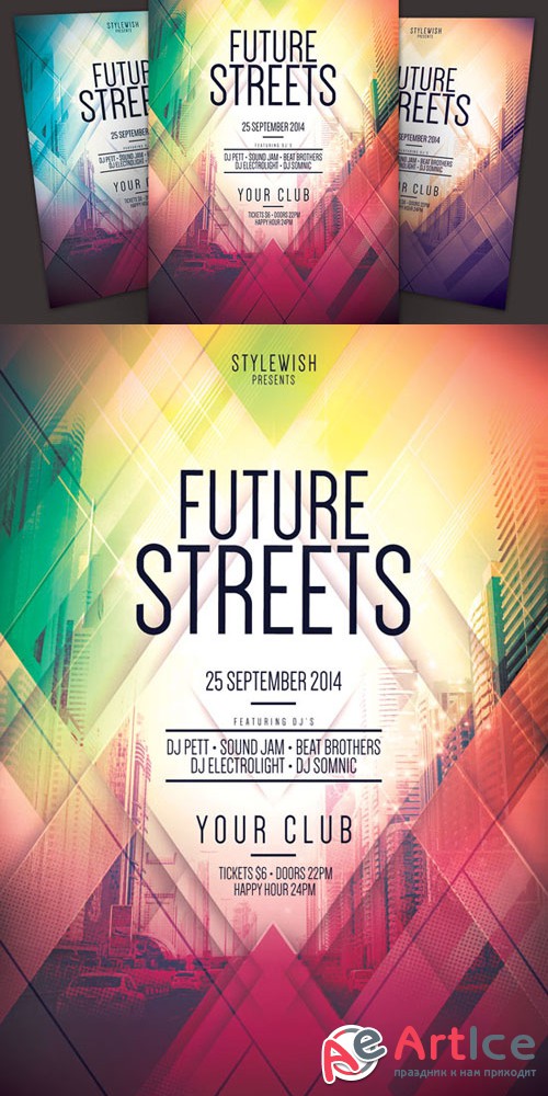 Creativemarket - Future Streets Flyer 66563
