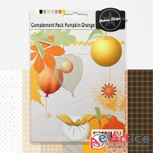 Scrap - Complement Pack Pumpkin Orange PNG and JPG