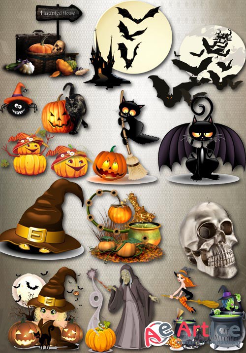 Set for Halloween PNG Files
