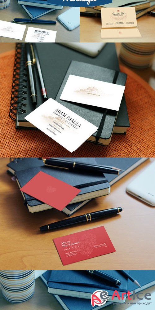 CreativeMarket - 4Photorealistic Business Card Mockup
