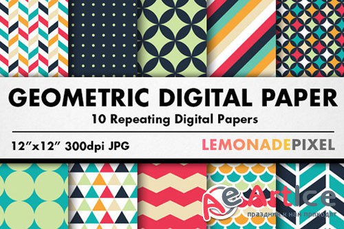 CreativeMarket - Geometric Patterns Digital Paper