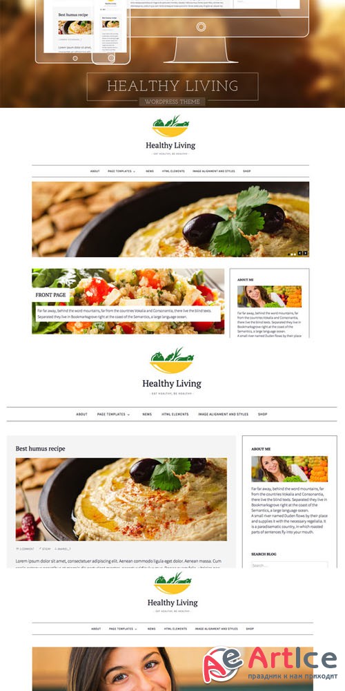 CreativeMarket - Healthy Living-Fresh Blogging Theme