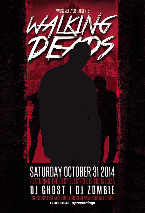 Walking Deads Halloween Party Flyer Template