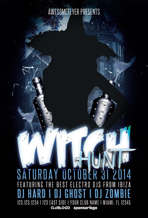 Witch Hunt Halloween Party Flyer