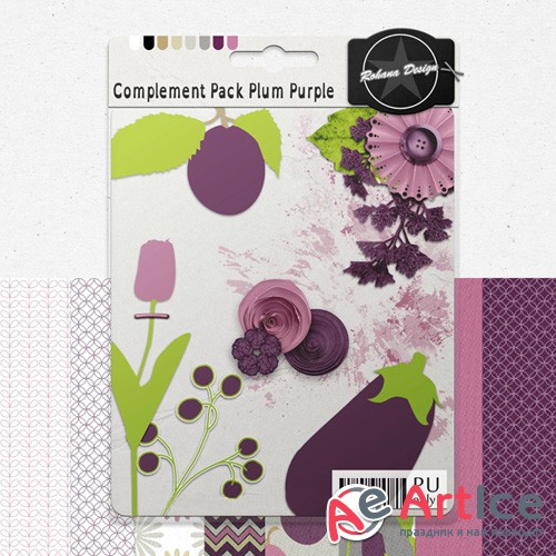 Scrap - Complement Pack Plum Purple PNG and JPG