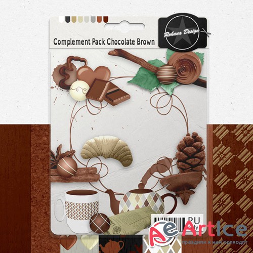 Scrap - Complement Pack Chocolate Brown PNG and JPG