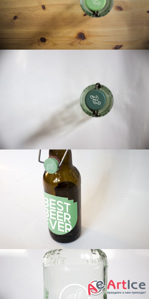 CreativeMarket - 3 Beer Bottle Mockups