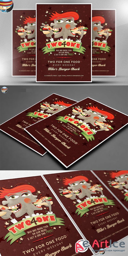 CreativeMarket - Two For One Flyer Template