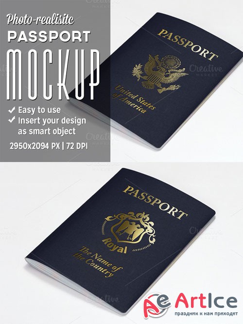 CreativeMarket - Passport Mockup