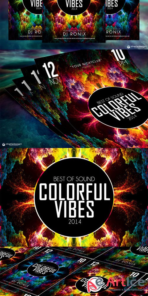 CreativeMarket - Colorful Vibes Flyer Template