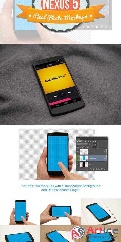 CreativeMarket - 8 Nexus 5 Mockups for Photoshop