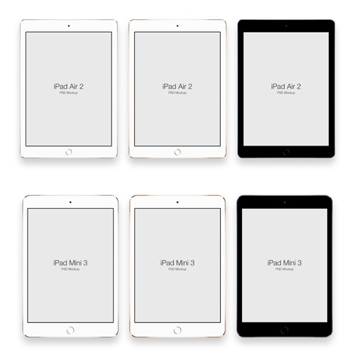 iPad Air and iPad Mini Mock ups PSD