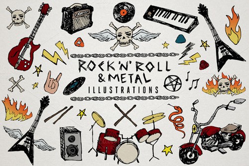 Rock n Roll and Metal Illustrations