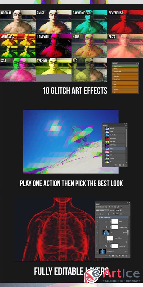 CreativeMarket - 10 Glitch Art Photoshop Actions