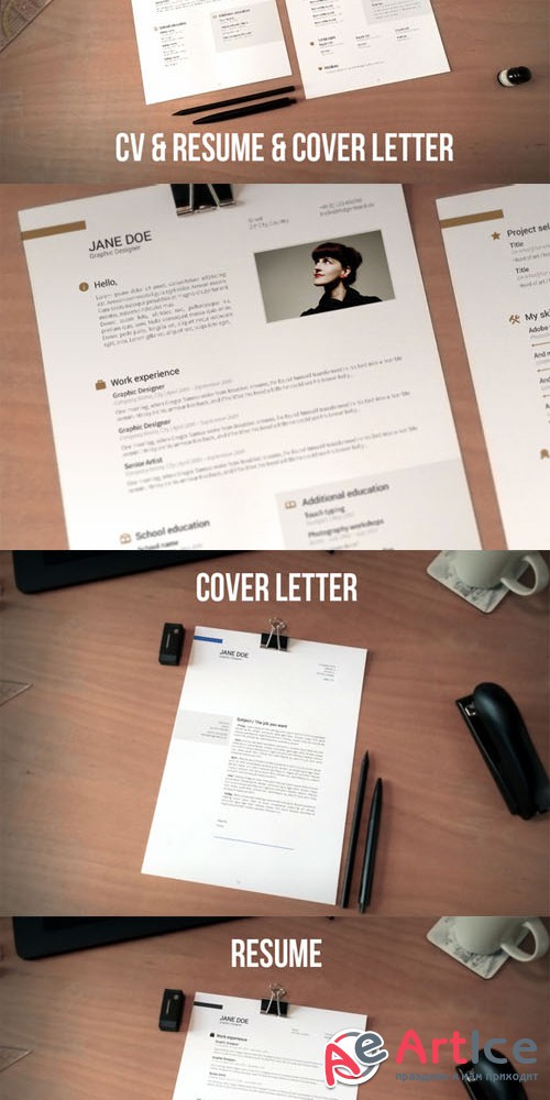 CreativeMarket - CV, resume and cover letter set v2