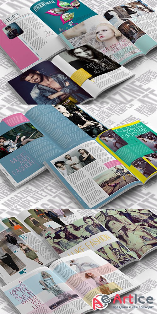 CreativeMarket - InDesign Magazine Template 26224