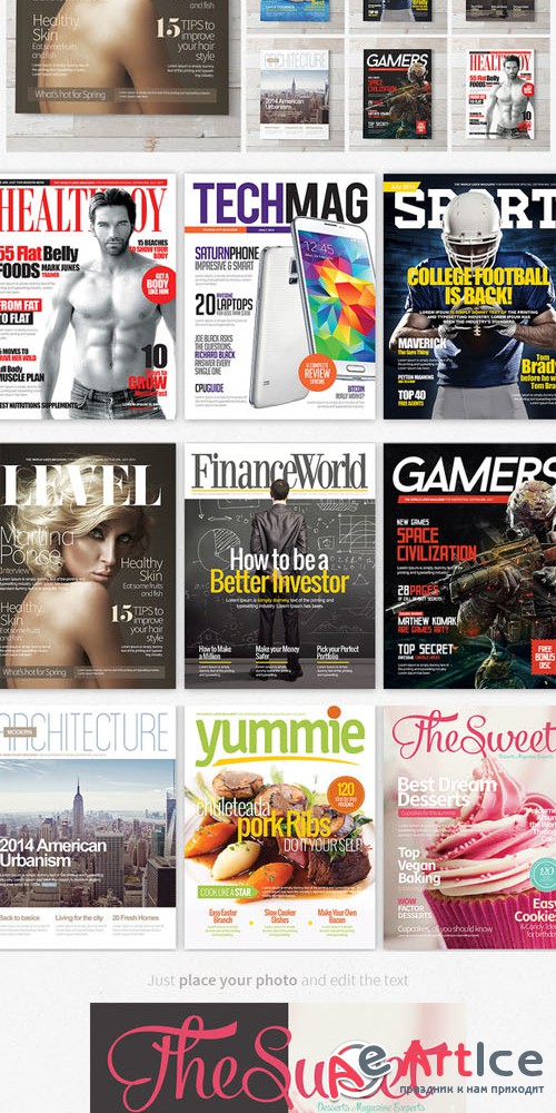 CreativeMarket - Magazine Covers Templates PSD