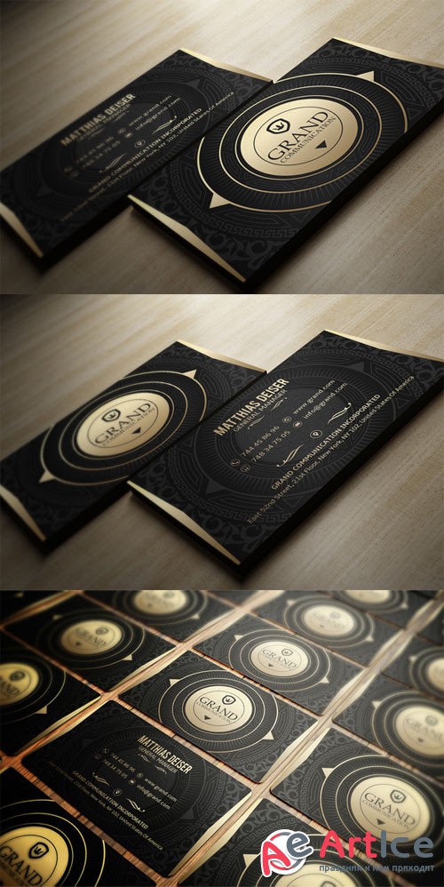 CreativeMarket - Gold And Black Business Card