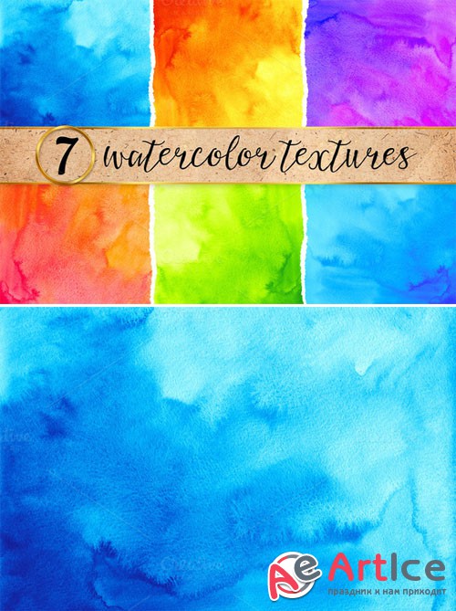 CreativeMarket - 7 bright watercolor backgrounds