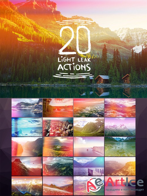 20 Light Leak Actions - CreativeMarket
