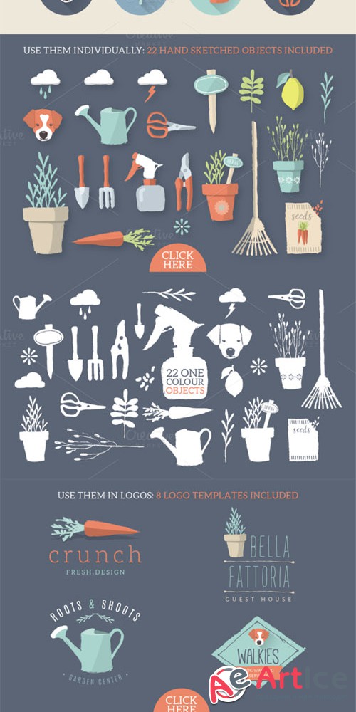 Creativemarket - Sketched icons, tools & elements 92851