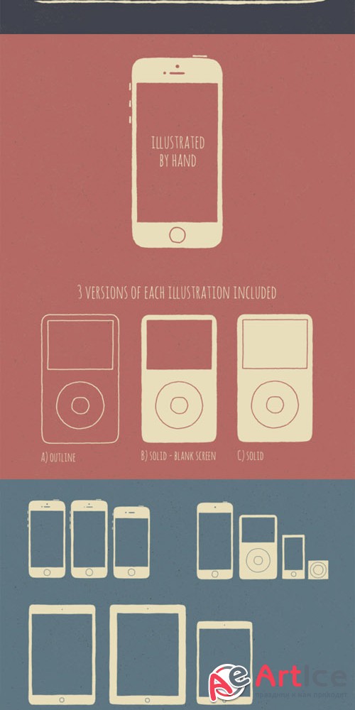 Creativemarket - 16 Apple Devices - Hand Illustrated 30291
