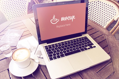 Macbook Mockup Terrace PSD Template