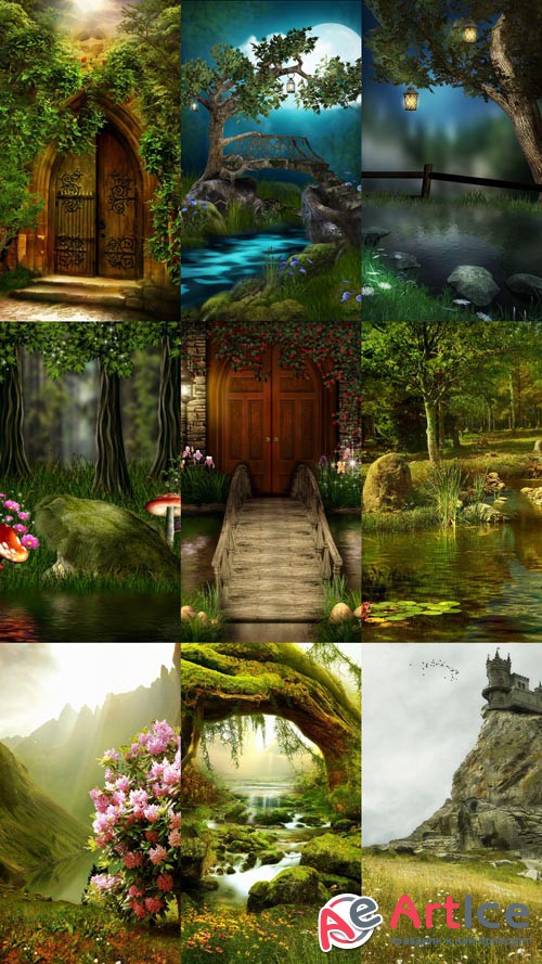 Fairy Tale Backgrounds 3 JPG Files