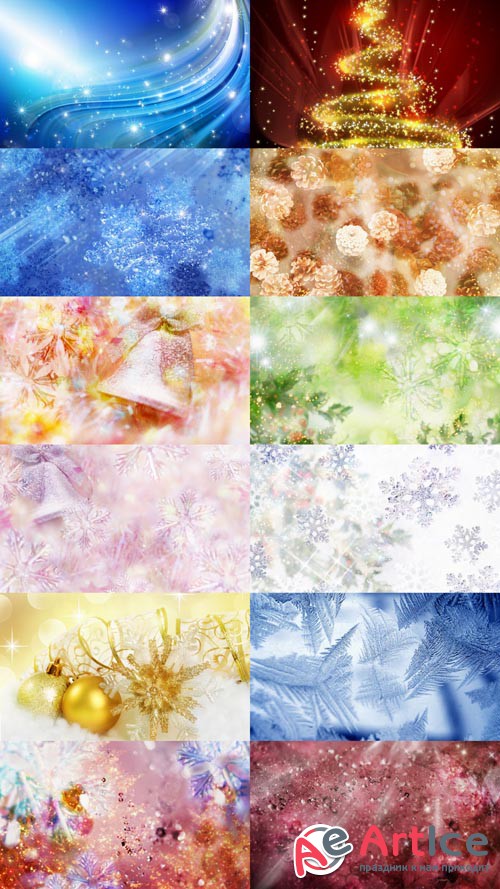 Set of colorful Backgrounds with Winter Theme