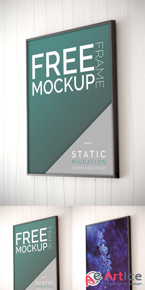 Frame on Wall Mock-Up PSD Template
