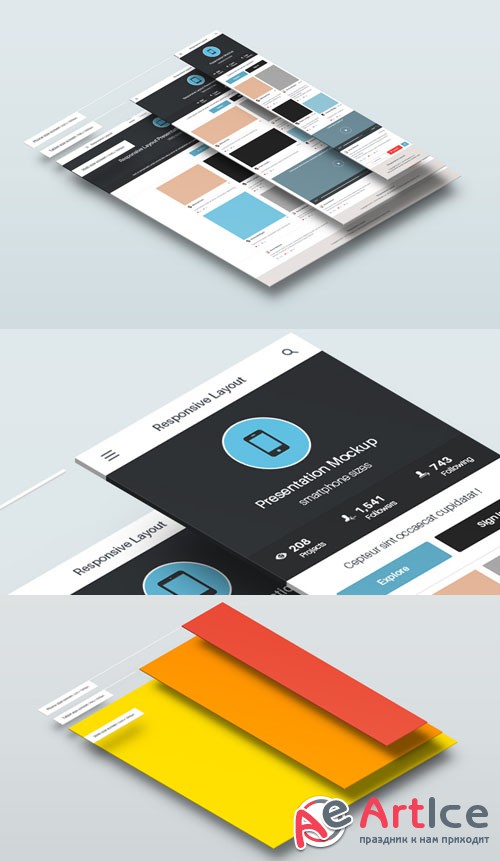 Perspective Responsive Screens PSD Template