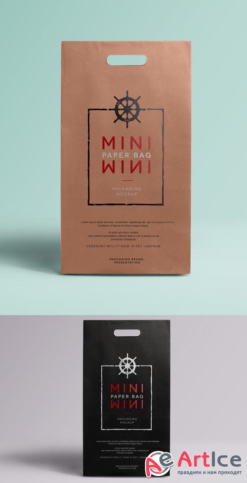Mini PSD Paper Bag Mockup