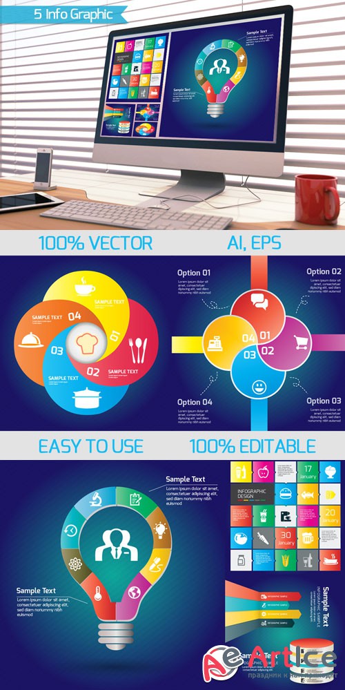5 Vector Infographics Templates