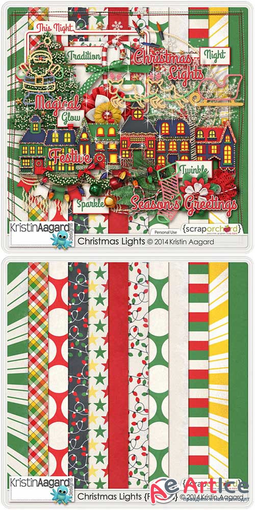 Scrap - Christmas Lights PNG and JPG